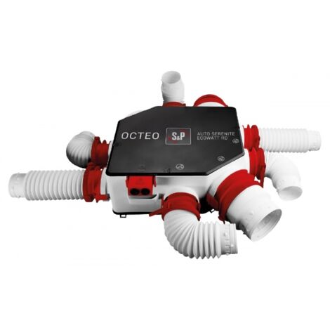 Unelvent – Kit VMC simple flux radio Ecowatt – Ventilation pour jusqu'à 6 sanitaires – Débit max 300m³/h – 607411