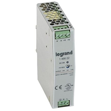 alimentation stabilisé - découpage - 100/240v - 24vdc - 75w - legrand 146622