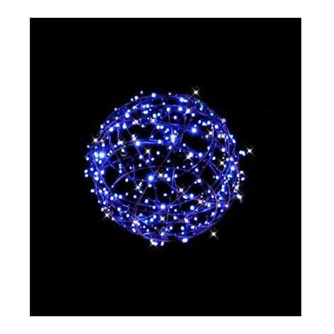 sphère - festilight saturn - a led - 400 mm - 100led - bleu - pétillant - festilight 98604-awp3-z