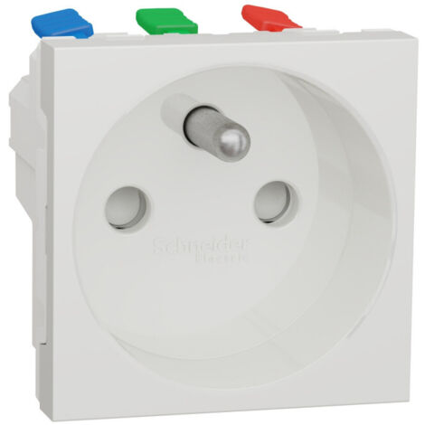 prise de courant - goulotte - 2p+t - bornes auto - blanc - schneider electric nu305920t (1/5)