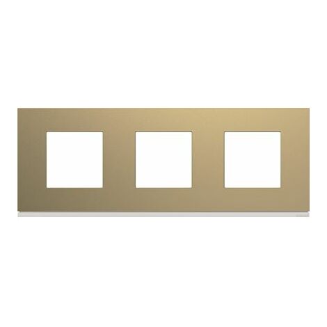 plaque - 3 postes - horizontale - 71 mm - champagne - hager gallery wxp0413