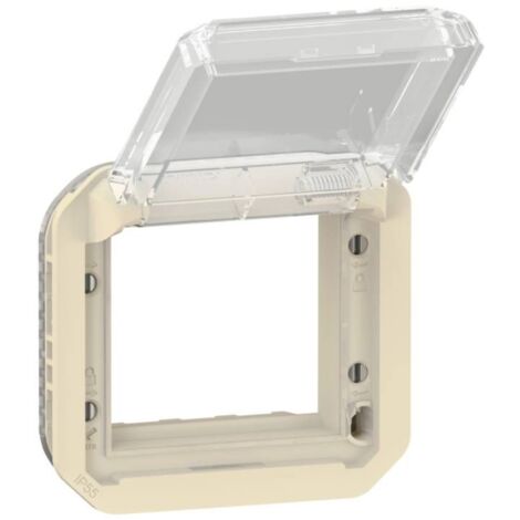 adaptateur - pour fonction mosaic - volet transparent - composable - beige - legrand plexo 069838l (1/4)