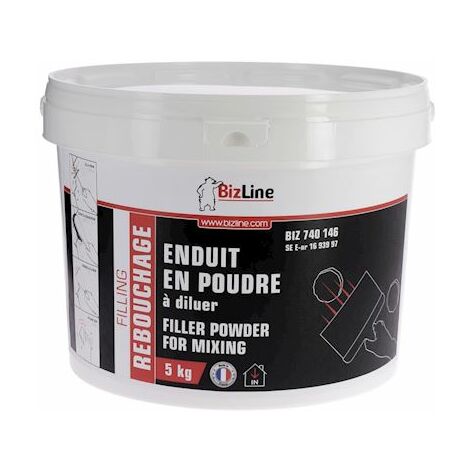 enduit de rebouchage - standard - en poudre - seau de 5 kg - bizline 740146