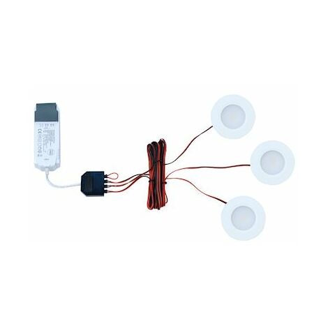 Aric – Spot encastrable de salle de bain dimmable IP65 – Pack de 3 – 3x3,5W 320lm 3000K – Faible épaisseur 15mm – 50843