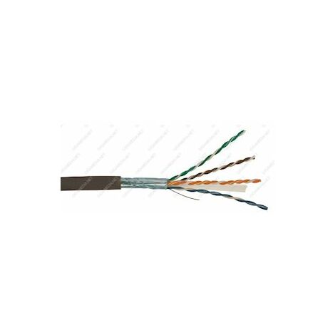 câble rj45 - cat6 f/utp - résistant uv pe - noir - couronne de 100 mètres - gigamédia c6f4ppec1