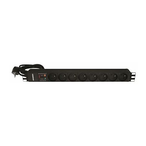 bandeau 19 pouces - 8 prises ute - avec parasurtenseur - gigamédia b8pps