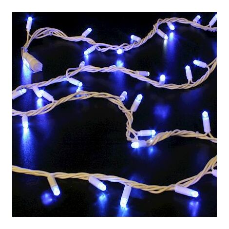 guirlande - 10 mètres - 100 led - bleu - fixe - blanc - 2 - festilight 50385-1-w3-z