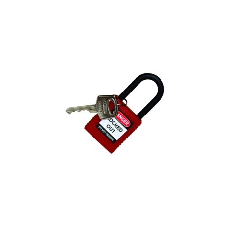cadenas de condamnation avec anse en nylon - 38 mm - rouge