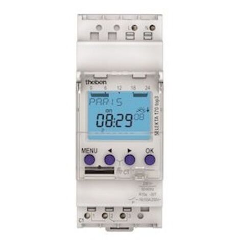 interrupteur astronomique modulaire - 1 contact - 2 modules - compatible obelisk - theben 1700153 (1/5)