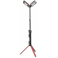 Lampadaire de chantier double tête LED rechargeable – 3 intensités – Têtes orientables pour éclairage ciblé – 625048 – Bizline