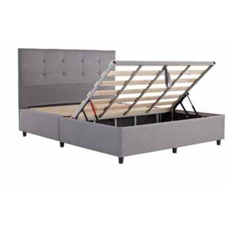 LETTO PIAZZA E MEZZA CONTENITORE 120X200 CM GRIGIO CHIARO