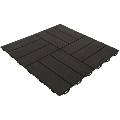 piastrella da esterno autoagganciante in polipropilene simil-legno marrone 563x563x13 mm