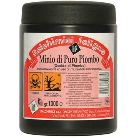 MINIO DI PURO PIOMBO BARATTOLO DA 1KG ANTIRUGGINE AL MINIO ital chimici