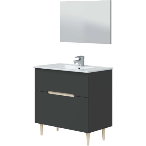 Kit Mobile Bagno Denver 80 Antracite Rovere