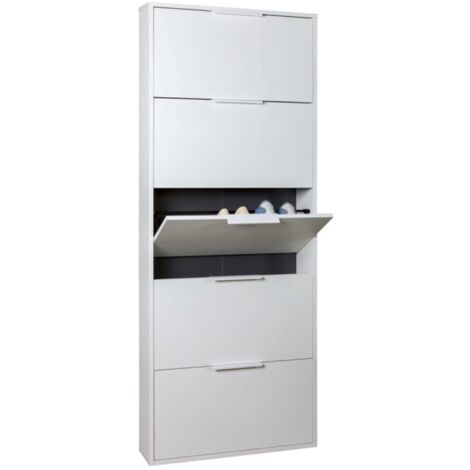 SCARPIERA 5 RIBALTE SLIM CM. 65X15X174 H BIANCO
