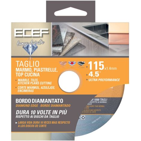 1PZ DISCO DIAMANTATO 115 MM PER TAGLIO MARMO, PIAST.,TOP CUCINA