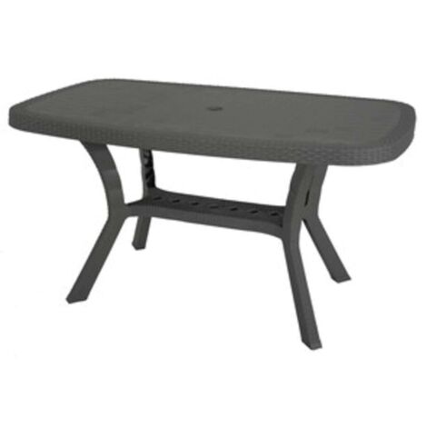 TAVOLO OTELLO RATTAN 140X82XH72CM ANTRACITE