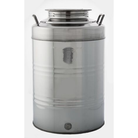 FUSTO IN ACCIAIO INOX LT.50 PER OLIO CONTENITORE BIDONE BELVIVERE