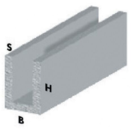 profilo canalino a U cm 200 h argento silver 8x8x1 mm profili alluminio (1/2)