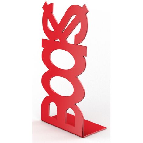 10 pz fermalibro in acciaio mod books colore rosso