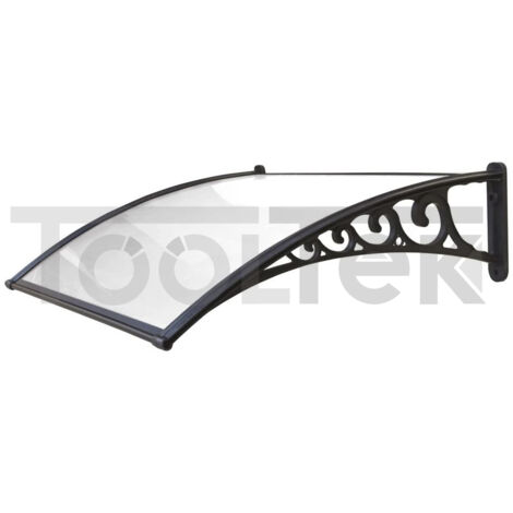 VERDELOOK Naxos, Pensilina per Copertura in policarbonato Compatto, 120x100 cm, Nero Satinato