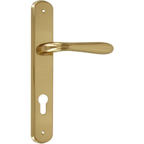 Maniglia Goccia Ottone Foro Yale Oro Lucido Coppia