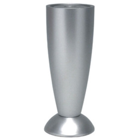 1 pz piedino per mobili sagomato in Abs colore alluminio regolabile cm 12   45 mm con foro 8MA