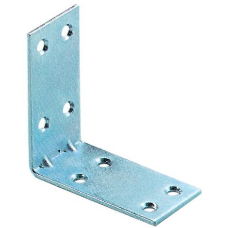 PIASTRINA ZINCATO AD ANGOLO 8 FORI CM. 5X5. Prezzo per 1 pezzo.