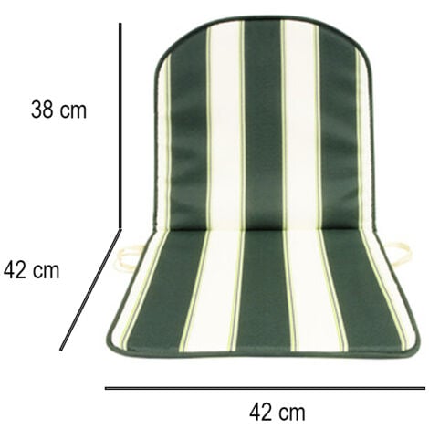 CUSCINO SCHIENALE BASSO DOUBLE RIGATO VERDE. Prezzo per 1 pezzo.