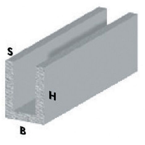 profilo canalino a U cm 100 h argento silver 8x8x1 mm profili alluminio (1/2)