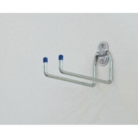 gancio con doppia U in acciaio zincato 180x50 mm salvaspazio multiuso da parete (1/2)