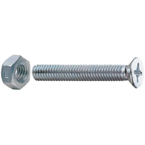 cf 30 pz vite viti a metallo testa piana passo grosso   5x20 mm con dadi taglio (1/2)