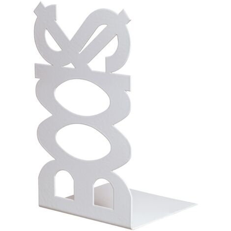 10 pz fermalibro in acciaio mod books colore bianco