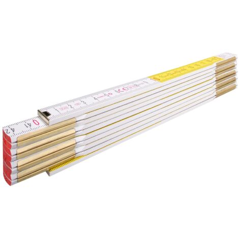 doppio metro bianco giallo Stabila 617W in legno richiudibile carpentiere
