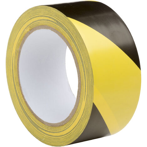 NASTRO ADESIVO GIALLO/NERO MM.50X33MT.. Prezzo per 1 pezzo.