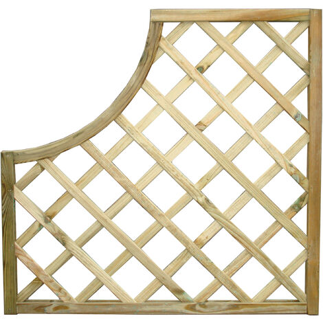 Pannello grigliato sagomato in legno di pino impregnato cm 90x90 per terrazzo giardino