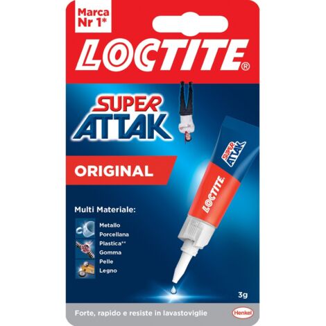 loctite tubetto colla super attak 3 gr adesivo liquido per ceramica plastica