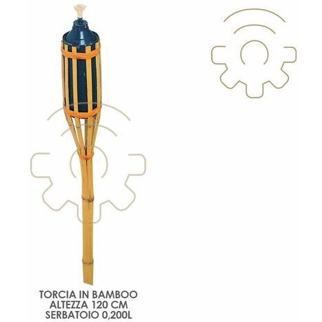 Torcia in canna bamboo 120 cm. con serbatoio 0,20 litri