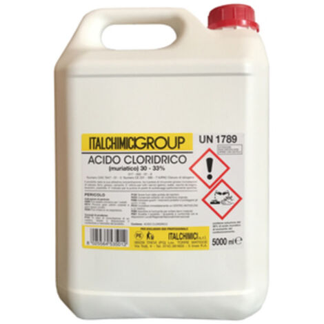 Italchimici acido cloridrico muriatico 5 lt puro al 33% disincrostante per calcare
