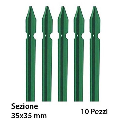 Paletto plastificato 200 cm – Sezione 35 x 35 mm – Spessore 0,3 mm – Colore verde – Profilo a T (1/5)