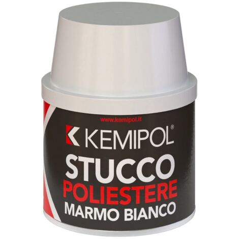 Kemipol stucco poliestere marmo bianco 150 ml a spatola per struccatura di marmo granito e pietre