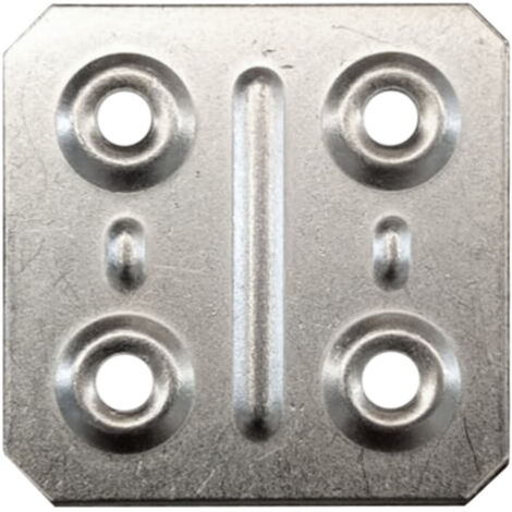 PIASTRINA QUADRA ZINCATA CM.4X4. Prezzo per 1 pezzo.