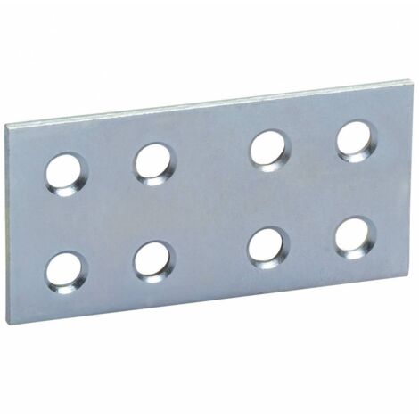 PIASTRINA ZINCATO DRITTA 8 FORI CM.8. Prezzo per 1 pezzo.