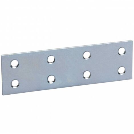 PIASTRINA ZINCATO DRITTA 8 FORI CM.10. Prezzo per 1 pezzo.