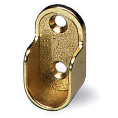 Nextradeitalia - 10 Pezzi Reggitubo Laterale Oro Lucido Per Tubo Tondo Ø 18 Mm - Supporto A Muro Per Ripiani