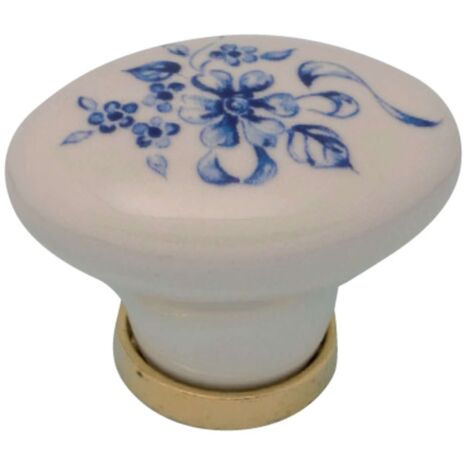 POMOLO PORCELLANA OVALE CON BASE F/ 7 MM.34X25. Prezzo per 1 pezzo.