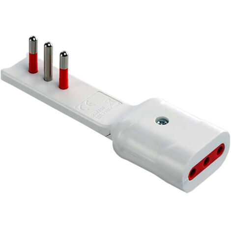 ROSI ADATTATORE 90 ULTRAPIATTO 10A 2P+T/PRESA 10A 2P+T BIANCO PZ 1 (1/2)