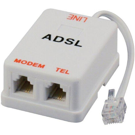 Filtro ADSL Splitter RJ11 – Sdoppiatore Di Linea Con Cavetto 6P4C Per Collegamento Telefono E Modem