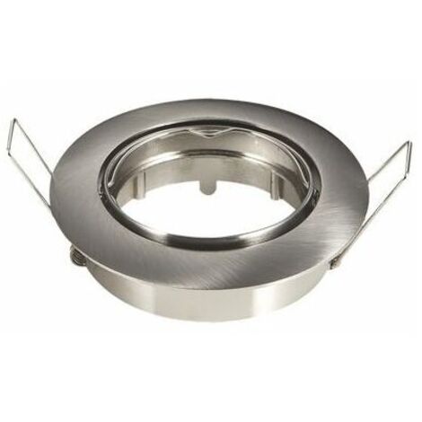 Supporto orientabile per faretti a led GU10 ad incasso tondo nichel per cartongesso nichelato (1/4)