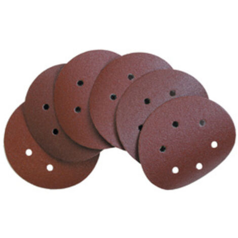 DISCHI ABRASIVI VELCRATI 6 FORI MM.150 GR.150. Prezzo per 1 pezzo.